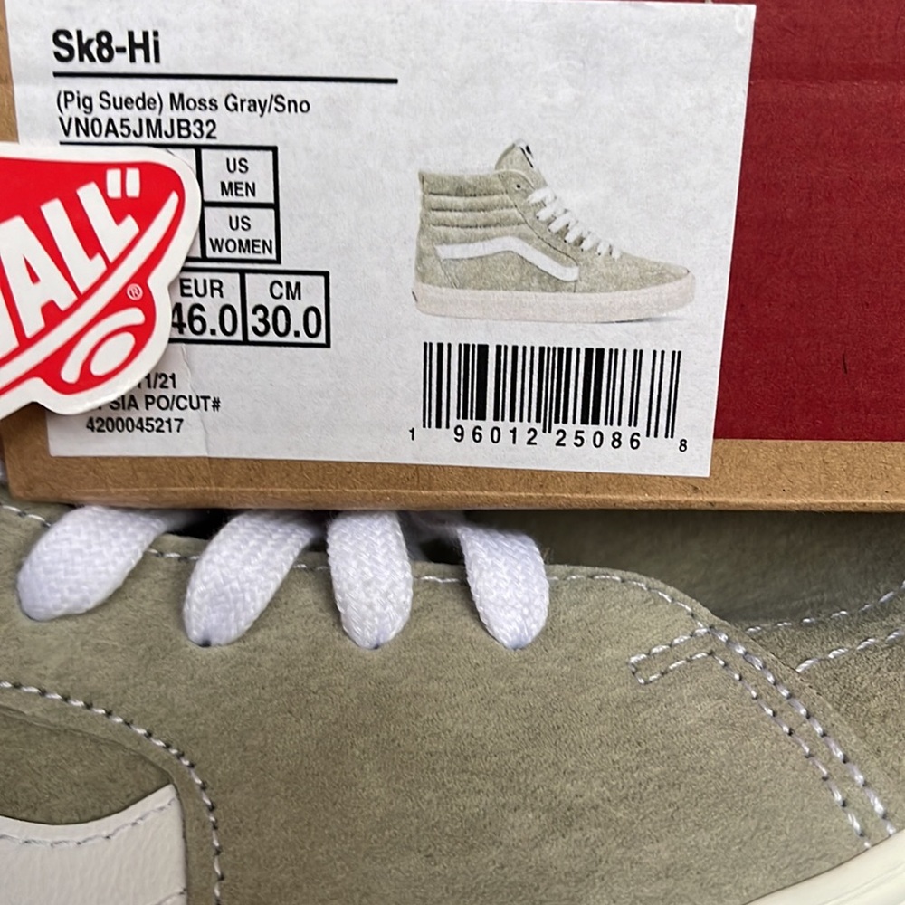 Vans Sk8-Hi Pig Suede Moss Gray/Snow White Men’s sneakers - Picture 16 of 16